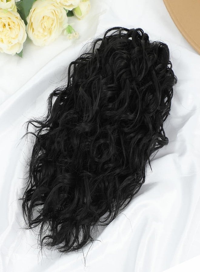 gulagula Ponytail Extension 12 Inch Curly Ponytail Claw Clip on Ponytails for Women Black Ponytail Extension Hair Piece - Image 4